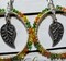 Beautiful Leaf Wire Wrapped Beaded Earrings - Handmade Accessory for the Fall Season product 1